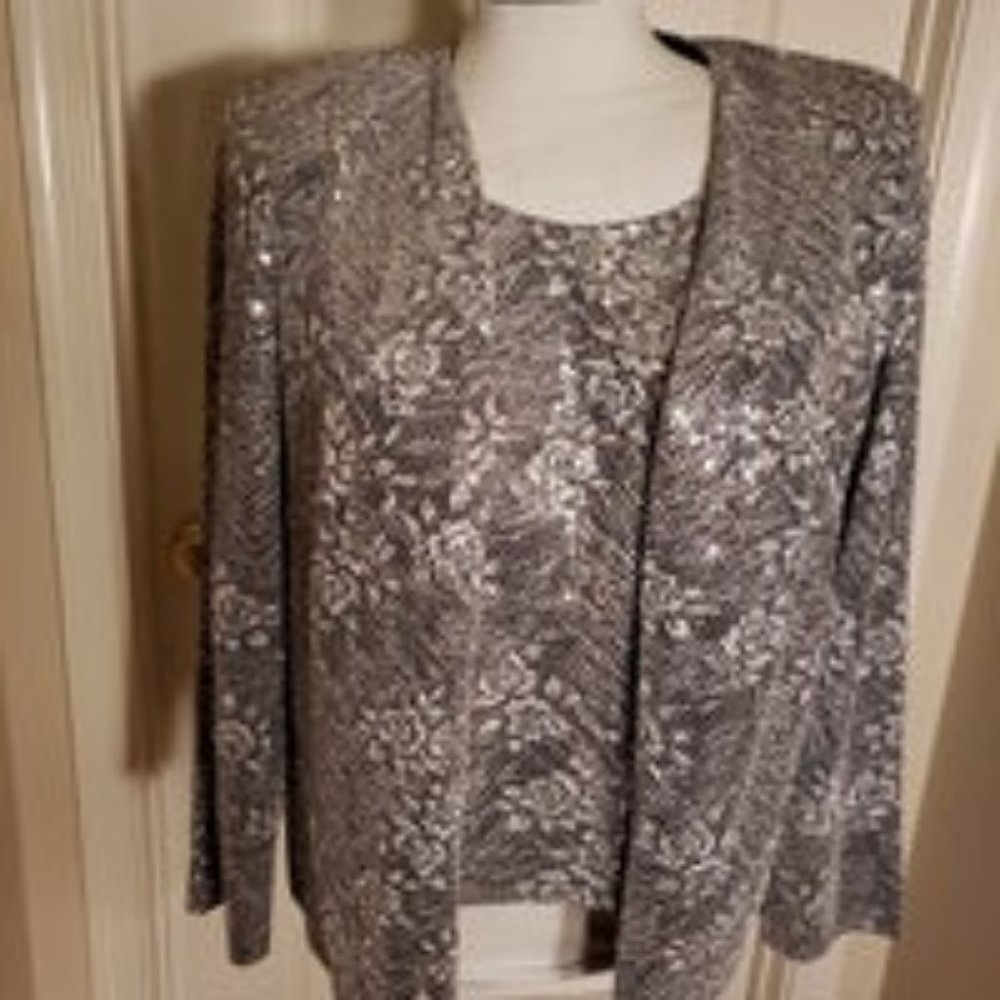 Confetti sequined tank and cardigan 2 piece